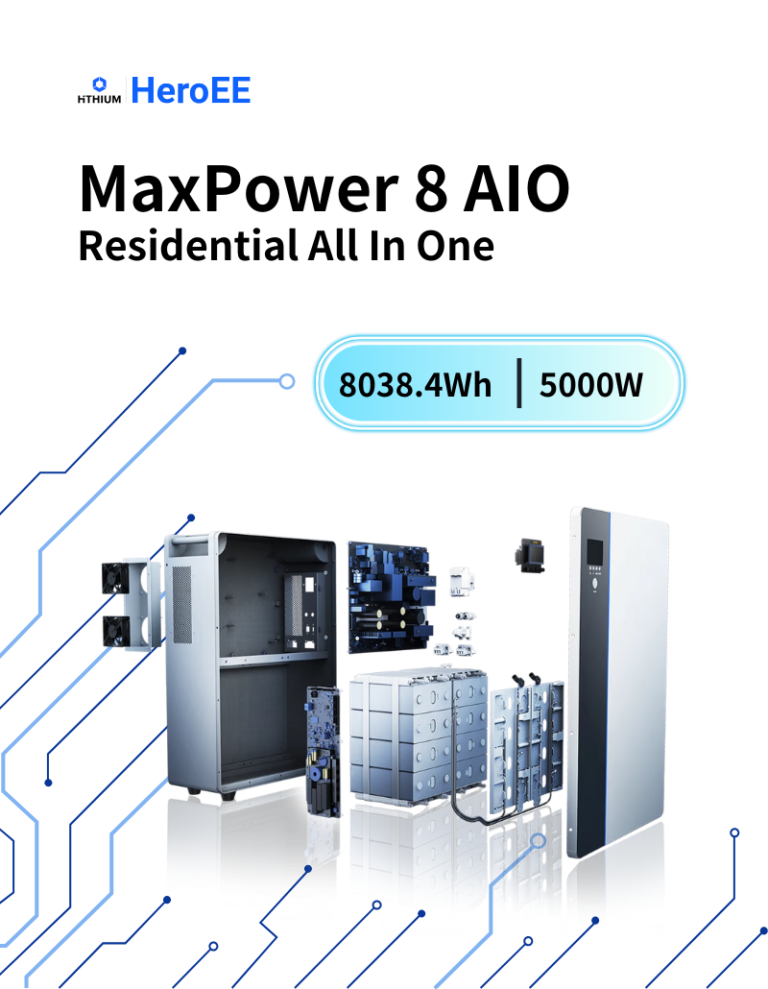 HiTHIUM 8kWh all in one solar inverter and battery system